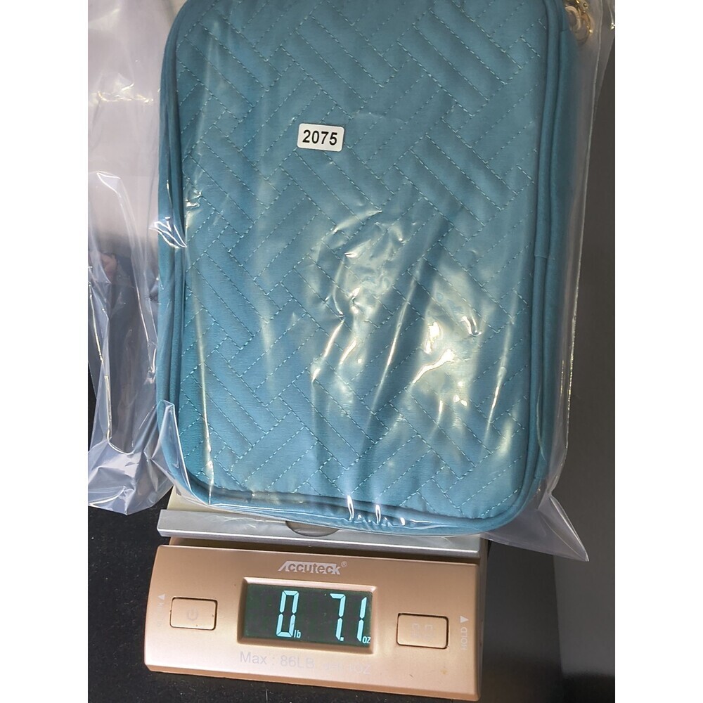 Teamoy Teal Quilted Basketweave Exterior Watch Band Storage Case - Picture 8 of 8